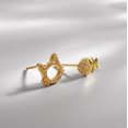 thumbnail image 3 of Versión coreana de pendientes de espina de pez y gato de plata esterlina s925, lindos pendientes de oro asimétricos con diamantes, 3 of 6