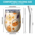 thumbnail image 5 of Halloween Pattern 12oz Stainless Steel Insulated Wine Tumbler with Lid and Straw – Double Wall Vacuum Mug for Hot & Cold Drinks, 304 Steel Interior, Sweat-Free Design. Trick or Treat !, 5 of 5