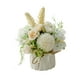 thumbnail image 1 of Flores Artificiales Bewildely Rosa Blanca Maceta de Cerámica, 1 of 6