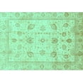 thumbnail image 1 of Ahgly Company Machine Washable Indoor Rectangle Oriental Turquoise Blue Traditional Area Rugs, 3' x 5', 1 of 4