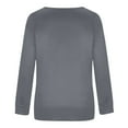 thumbnail image 6 of Idoravan Womens Tshirts V Neck Long Sleeve Tops Tee Solid Color Blouse Women's Satin Socket V-Neck Shirt Commute Long Sleeve Blouses Tops Gray XXL, 6 of 7