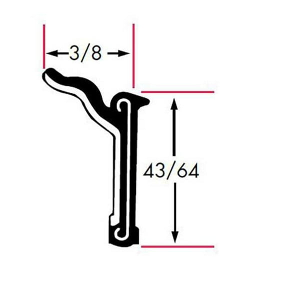 Fairchild Edge Trim,8 ft L,Black, Rubber, 3/8 in W 1181-4X2