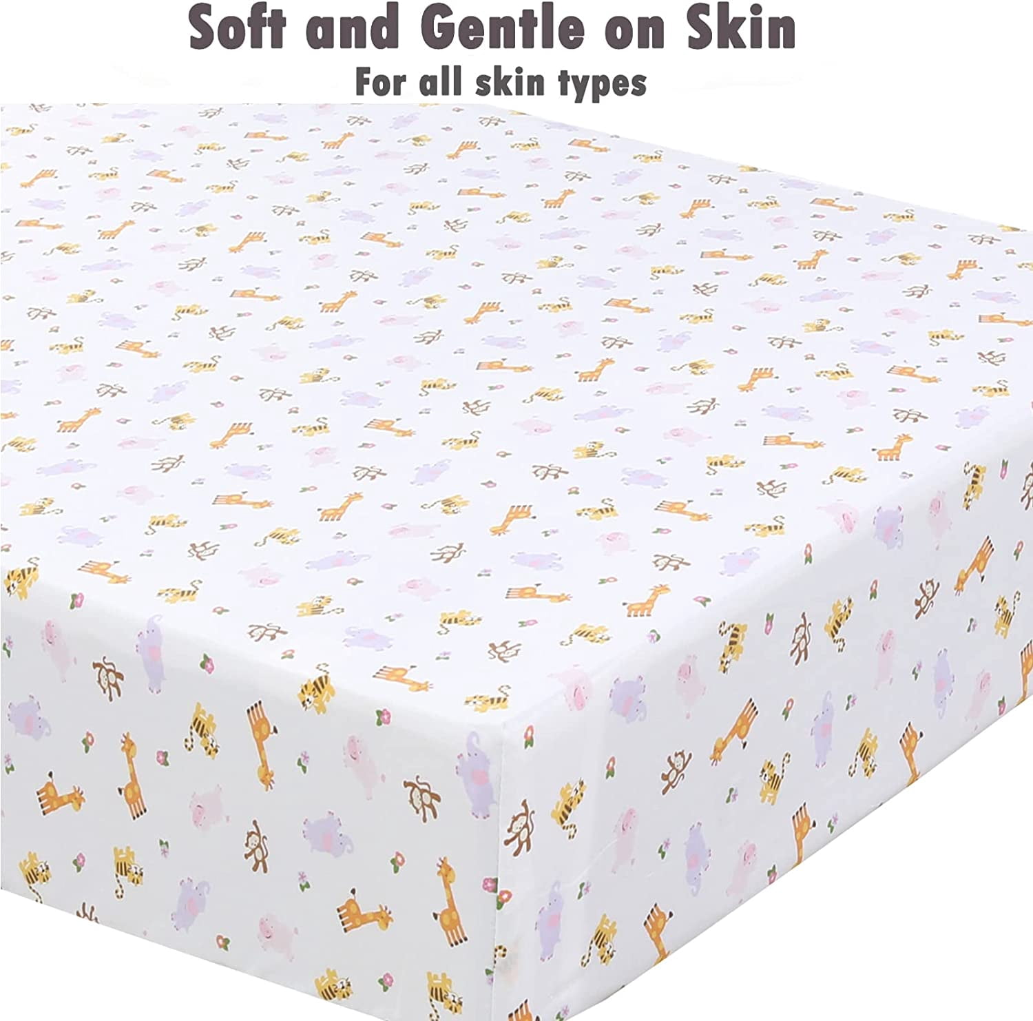 Danica 100% Cotton Fitted Baby Crib Sheet 3 Pack for baby Boys Girls |Standard Crib And Toddler Mattress Sheets | 28x52 Inch (3PK, Animal Polka Dots)