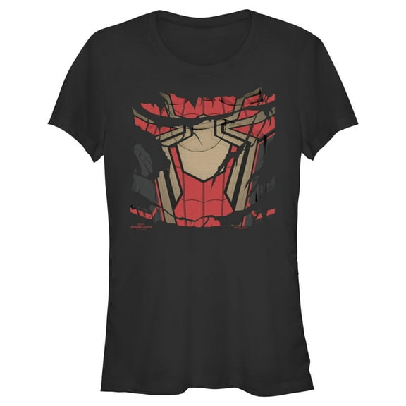 Junior's Marvel Spider-Man: No Way Home Ripped Iron Suit Graphic Tee Black Large