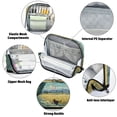 thumbnail image 4 of Standing Pencil Case with Base Large Capacity Stationery Pouch Pen Bag with Zipper for Women Men Black Cat Walking Fields, 4 of 7