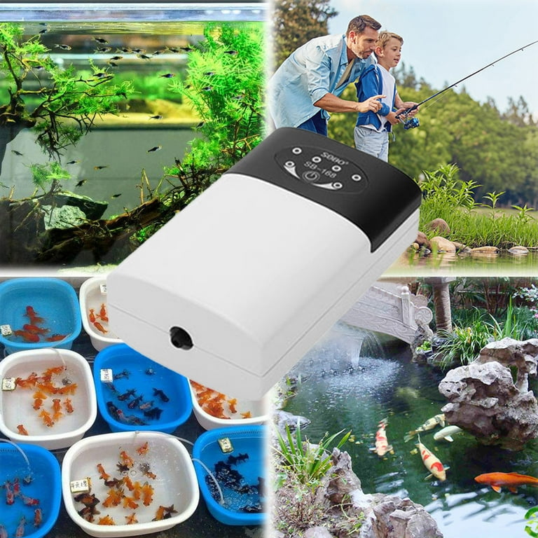 Pump Fish Tank Oxygenator Aquarium Aerator Pond Aerator Air Pump USB  Rechargeable Fishing Aerator with Air Bubble Stone