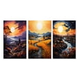 thumbnail image 2 of Designart "Post-Impressionist Golden Grain Harvest IV" Vangogh Wall Art Set Of 3 - Yellow Vangogh Canvas Set For Living Room Decor, 2 of 7