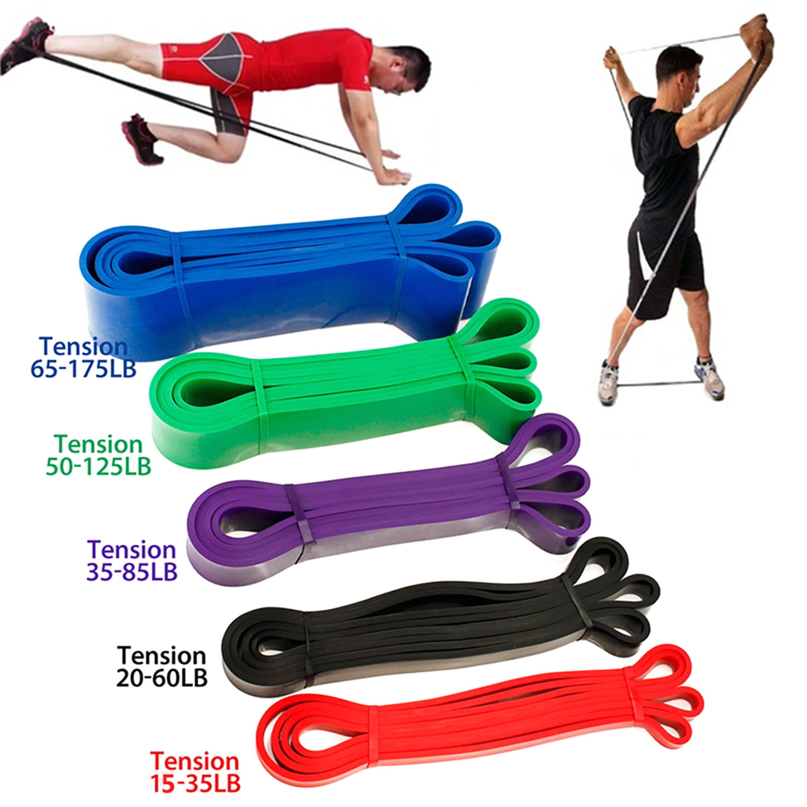 YIFAEUX Resistance Band Multifunction Body Stretching Muscles Building Physical Therapy Strength Training Home Gym Workout Exercise Pull-Up Yoga TPE Elastic Band