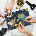 thumbnail image 5 of Space Cutting Board, Cartoon Dog and Cat Floating Among the Stars Animal Astronauts Exploring Universe, Decorative Tempered Glass Cutting and Serving Board, Small Size, Multicolor, by Ambesonne, 5 of 5