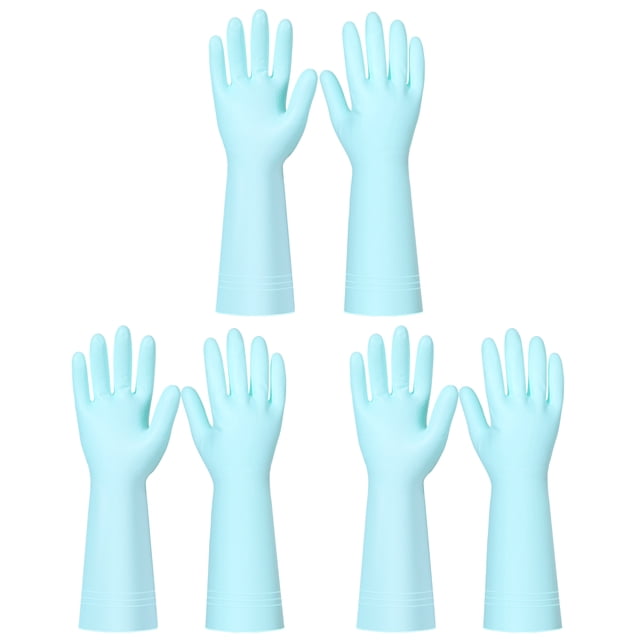 ULTECHNOVO 3 pares de guantes de cocina impermeables para lavar platos Guantes de goma Guantes protectores de manos para limpieza del hogar Jardinería (color al azar)