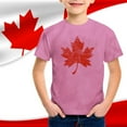thumbnail image 4 of Tisuna Little Boys Girls Shirt Leaf Print Short Sleeve Crew Neck Tops Fashion Loose Summer Kids Outwear Pink Size 3-4 Years, 4 of 4