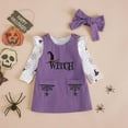 thumbnail image 2 of Xudanell First Birthday Outfit Girl Cute Halloween Baby Outfits Ruffle Pumpkin Frill Long Sleeve Overall Dress Set with Headband White 0-3 Months, 2 of 6