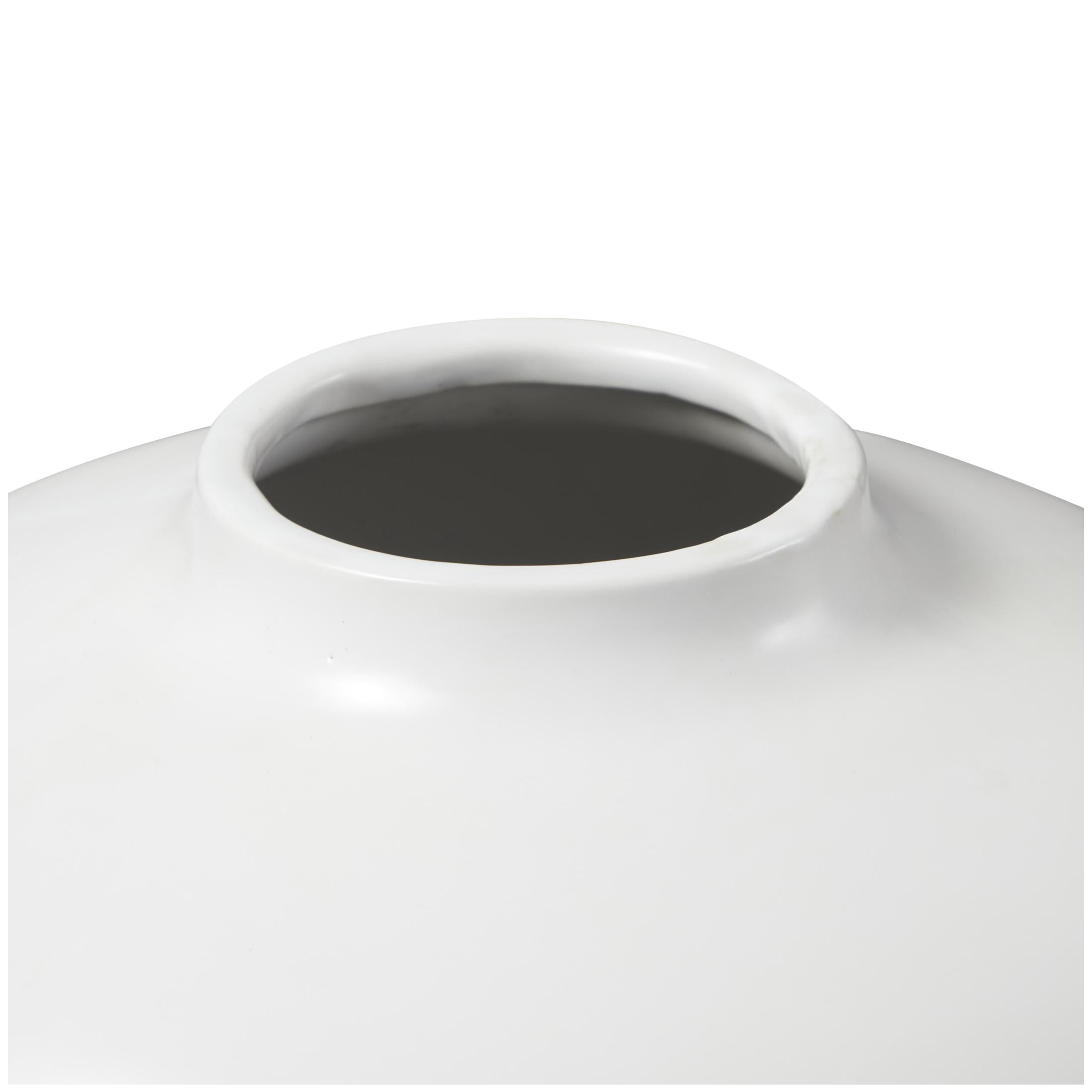 DecMode 14" Matte White Ceramic Vase