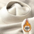 thumbnail image 2 of Chandail en Tricot pour Hommes Col Roulé avec Rembourrage en Velours Chandail Chaud Uni Automne Hiver Bas Épais Décontracté Col Rond, 2 of 5