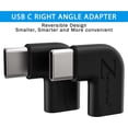thumbnail image 3 of Cellularize Right Angle USB C Adapter (3 Pack) USB C 90 Degree Adapter 40Gbps Low Profile Male to Female Extender 240W Thunderbolt 4/3 Data for Steam Deck Switch Notebook Tablet Mobile Phone, 3 of 5