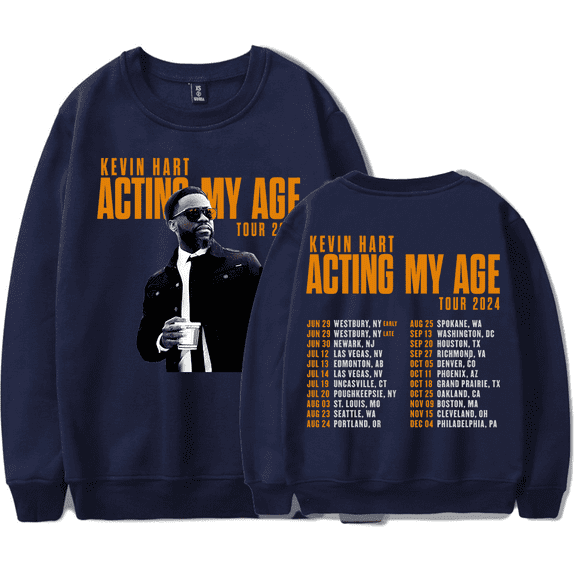 Kevin Hart Merch Long Sleeve Crewneck Sweatshirt Acting My Age Tour 2024 Comedy Hoodies Women Men SweatshirtS Streetwear