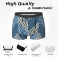 thumbnail image 2 of Mens Underwear Boxer Briefs - Cozy Knitted Blue Chevron Comfort Breathable men's boxer briefs with Flex Waistband, 2 of 7