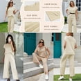 thumbnail image 5 of Lentta Women's Two Piece Sweater Set Lounge Set Knit Pullover Tops Vest High Waisted Pants Outfits, 5 of 7