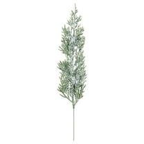 Christmas Snow Frosted Pine Red Berry Branches, Snowy Artificial Pine Needles Branches Twigs, Greenery Ceder Sprigs Pine Picks Stems for Christmas Wreath Home Garden Decoration, 1 Pcs, 10 Inches