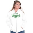 thumbnail image 3 of Eat Veggies Fun Message Vegetarian Unisex Fleece Graphic Zip Up Hoodie Brisco Brands 4X, 3 of 5
