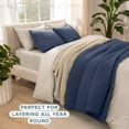 thumbnail image 4 of Bare Home Quilt Set - 3 Piece - Diamond Stitched Bedspread Coverlet - King, Dark Blue, 4 of 9