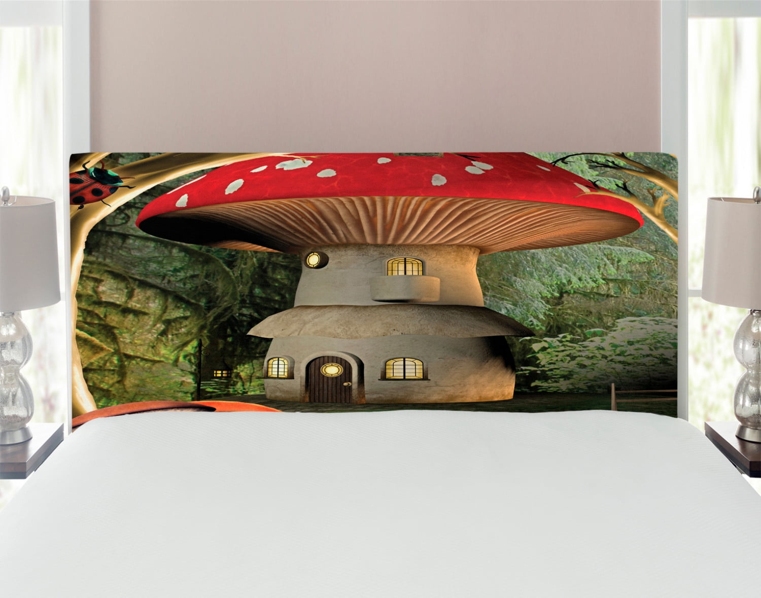 Mushroom Headboard, Shroom House in Enchanted Forest Ladybug and Snail