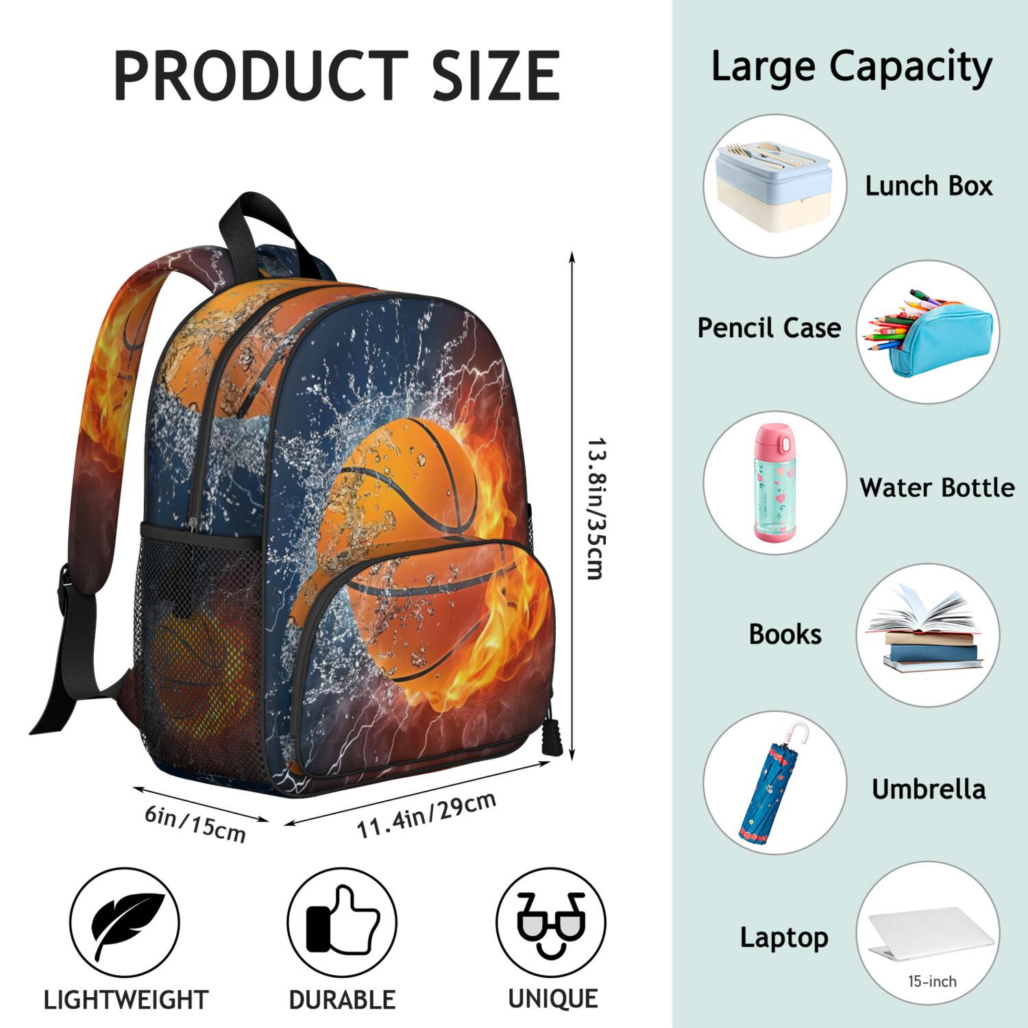 Ergonomic Backpack for Boys - Waterproof, Adjustable with Sports Design for Baseball, Soccer, and Tennis