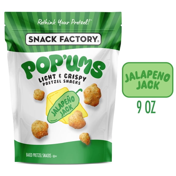 Snack Factory Pop'ums Jalapeno Jack Pretzel Snacks, 9 oz Bag