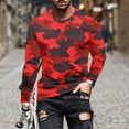thumbnail image 2 of YUGYXL Mens Shirts Long Sleeve Casual Stylish Print Workout Crewneck Sweatshirts Loose Fit Camo Pullover Tees Red L, 2 of 5