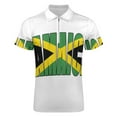 thumbnail image 4 of Unisex Retro Jamaica Flag Men Zipper T-shirt Summer Casual Short Sleeve T-shirt Top, 4 of 7