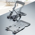 thumbnail image 2 of HEVIRGO Aluminum Alloy Phone Holder High Strength Ultra-thin Foldable Universal Desk Cell Phone Stand for Watching Video, 2 of 10