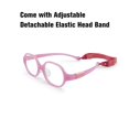 thumbnail image 5 of Kids Optical Glasses Rounded Square Frame TR90 Size 41 Elastic Strap Retainer Flexible Bendable Boys Girls 2-3Y, 5 of 6