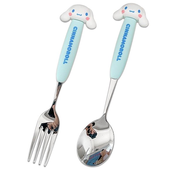 Roffatide Cartoon Cinnamorol 2-Piece Stainless Steel Flatware Set with Round Handles