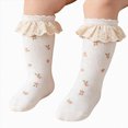 thumbnail image 6 of Ruffle Crew Socks,Cute Floral Frilly Socks Girls,Casual Turn Cuff Soft Crew Socks for Baby to Toddler Girls 0-12 Months 1T 2T 3T 4T 5T Kids, 6 of 9
