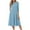 Blue, variant on 50% Off Clear! Women Casual Summer Dresses Women Fashion Casual Pleated-cent Sleeve Round-Neck Solid Dress