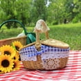 thumbnail image 3 of Panier de Rangement en Osier Naturel avec Couvercle Poignée pour Camping Grande Capacité Fait Main, 3 of 8