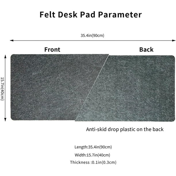 Tapis de bureau en feutre (35,5 x 15,8 pouces), tapis de bureau en feutre,  tapis de clavier, tapis de souris en feutre extra large, adapté 
