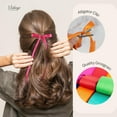 thumbnail image 4 of Motique Accessories 2PCS Silky Satin Hair Bows Hair Clip Ribbon Accessories Ponytail Holder-Bubble Gum, 4 of 5