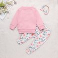 thumbnail image 3 of Conjunto de sudadera, pantalón y diadema de invierno con estampado floral para bebé recién nacido SDJMa, 3 of 8