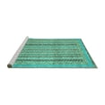 thumbnail image 2 of Ahgly Company Machine Washable Indoor Rectangle Abstract Turquoise Blue Modern Area Rugs, 2' x 3', 2 of 4