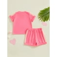 thumbnail image 4 of Biekopu Kids Summer Outfit, Contrast Color Short Sleeve Crew Neck T-shirt with Elastic Waist Shorts Clothing Set, 4 of 8