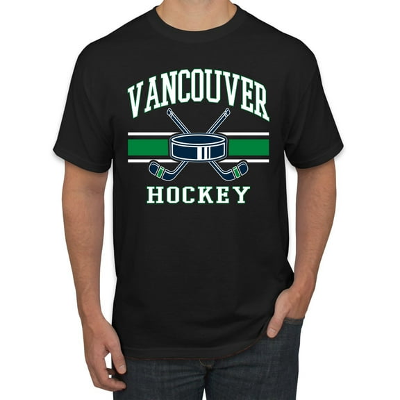 Wild Bobby City of Vancouver Hockey Fantasy Fan Sports Men's T-Shirt, Black, Small
