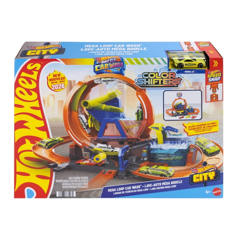 Hot Wheels City Mega Loop Car Wash Playset with Vehicle photo 6