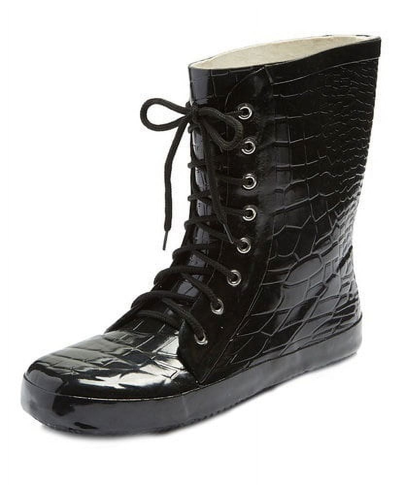 Forever Young Women's Short Shaft Rain Boots Croc Texture