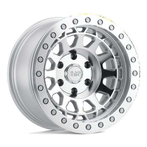Black Rhino Primm 17X9 5X127 -18Et 112.1Cb Silver W/ Mirror Face & Machined Ring Wheel