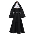 thumbnail image 1 of Disfraz de monja fantasma para Halloween, disfraz de monja de terror de Santa Vida, disfraz de sacerdote, 1 of 4