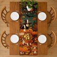 thumbnail image 3 of Rdsfhsp Halloween Animal Linen Table Runner 13x72 Inch, Cute Owl Cat Pumpkin Pattern Table Runner for Dining Room Kitchen Decor, Fall Holiday Party Home Decoration, 3 of 5