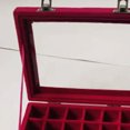 thumbnail image 4 of Neinkie 24 Slot Velvet Glass Jewelry Box Organizer Rings Earrings Tray Display Storage Case, 4 of 7