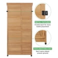thumbnail image 6 of 68''x33''x20'' Outdoor Wooden Storage Shed with Metal Top Tall Vertical Tool Cabinet for Backyard Garden Patio Lawn (Gold), 6 of 8
