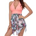 thumbnail image 3 of WREESH Women'S Summer Tight Printed Bikini High Waist Split Mesh Swimsuit, 3 of 5